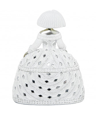 Figura Resina Menina Blanca C/espejos