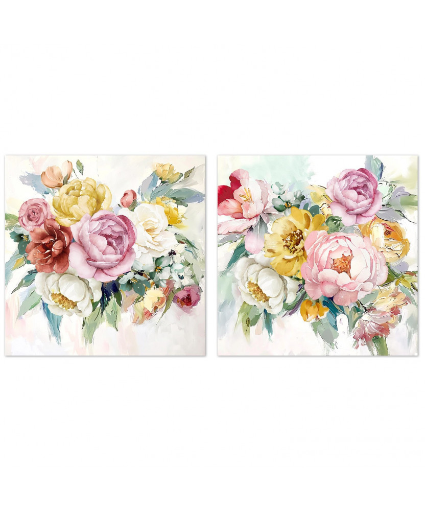 Set Cuadros Arte Floral 80 x 80 cm