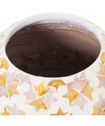 Jarrón Nácar/ratán