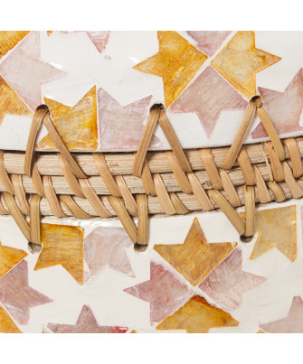 Jarrón Nácar/ratán