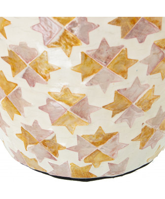 Jarrón Nácar/ratán