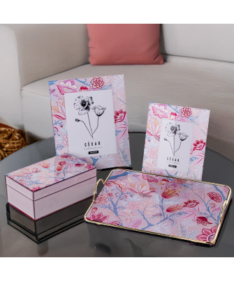 Joyero Cristal Rosa Flores