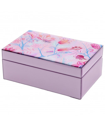 Joyero Cristal Rosa Flores