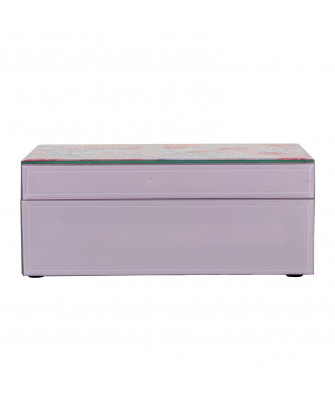 Joyero Cristal Rosa Flores