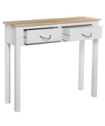 Recibidor Mediterráneo Blanco / Madera