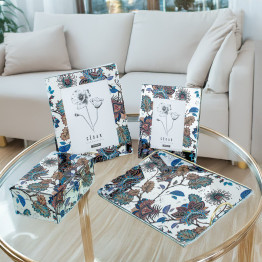 Portafotos Cristal Hojas Mandala