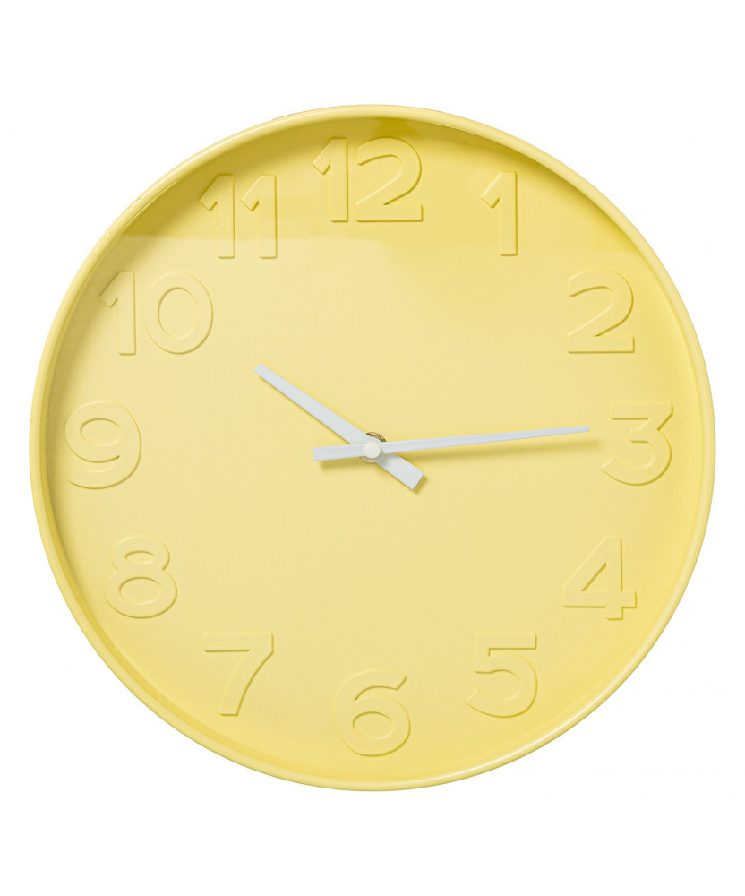 Reloj Pared Acrílico 30cm Amarillo