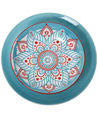 Vajilla 18 Pzs Porcelana Azul Mandala