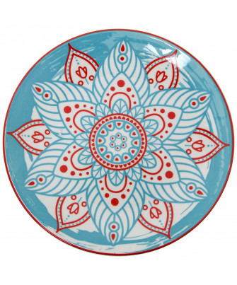 Vajilla 18 Pzs Porcelana Azul Mandala