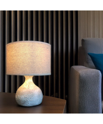 Lámpara Sobremesa Cerámica Gris Envejecido