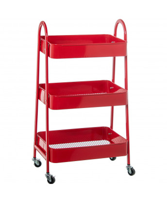 Carrito Almacenamiento Metal Rojo