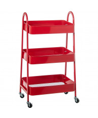 Carrito Almacenamiento Metal Rojo