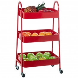 Carrito Almacenamiento Metal Rojo