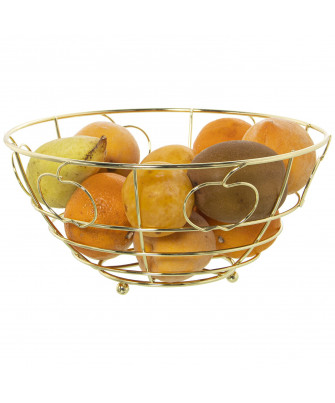 Frutero Metal Dorado Manzana