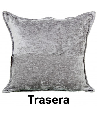 Cojín Liso Terciopelo Gris