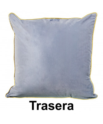 Cojín Lena Terciopelo Gris/Oro