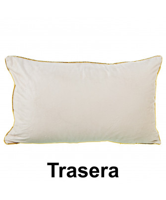 Cojín Lena Terciopelo Crema / Oro