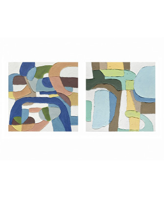 Set 2 Cuadros Abstractos Multicolor