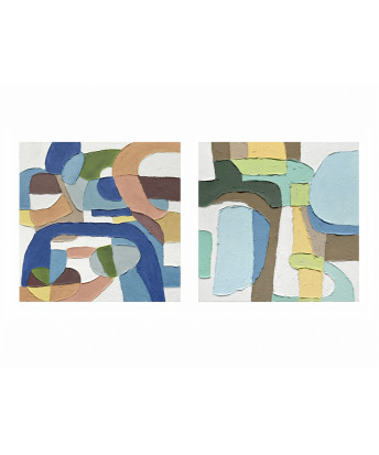 Set 2 Cuadros Abstractos Multicolor