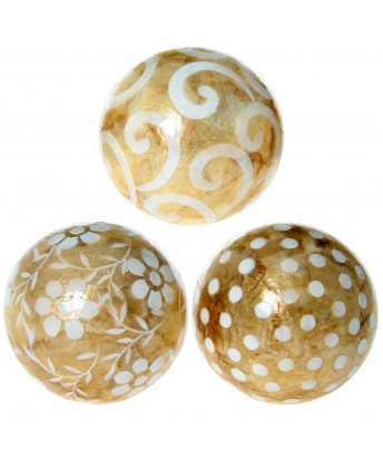 Set 3 Bolas Nácar Abstracto