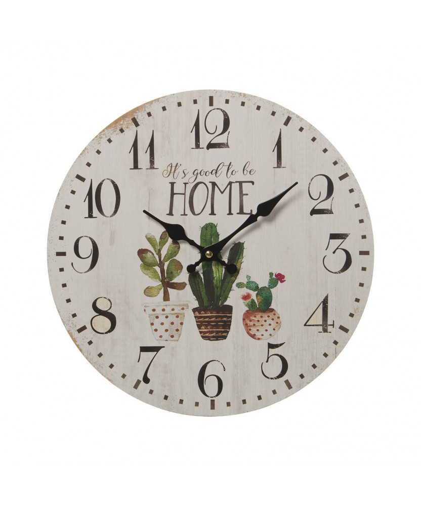 Reloj Pared Madera Cactus