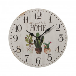 Reloj Pared Madera Cactus