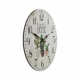 Reloj Pared Madera Cactus