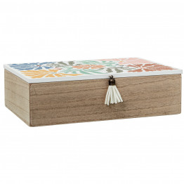 Caja Madera Decorada Flores