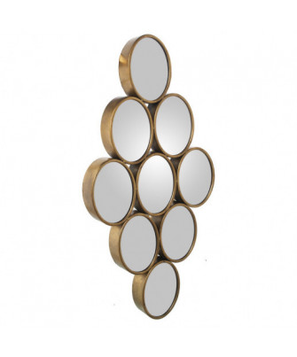 Espejo Pared Círculos Dorado