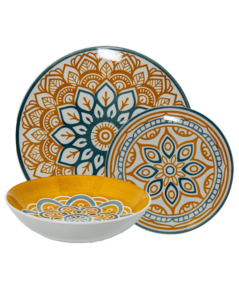 Vajilla Porcelana 18 Piezas Mandala II