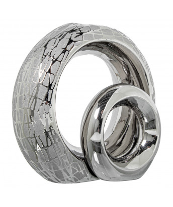 Jarrón Aro Cerámica Plata