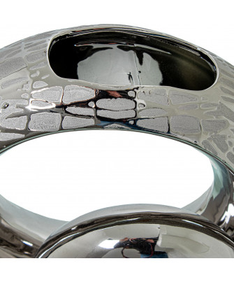 Jarrón Aro Cerámica Plata