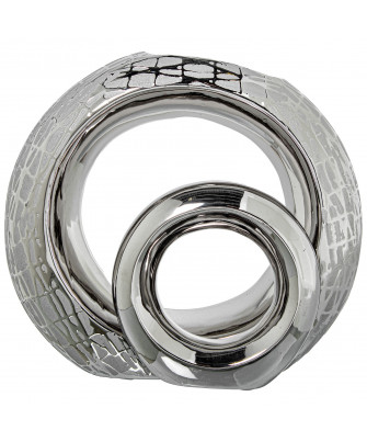 Jarrón Aro Cerámica Plata