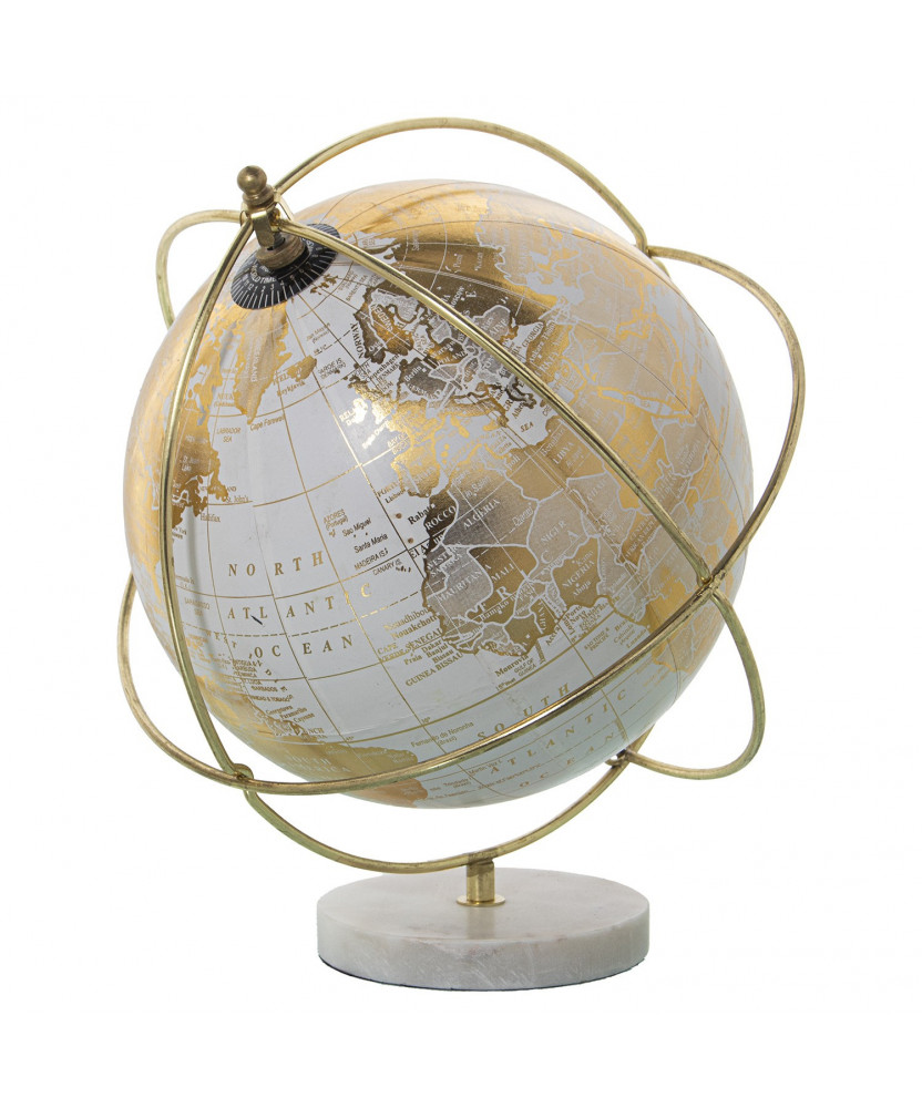 Globo Terráqueo Dorado / Mármol
