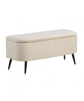 Banqueta Baúl Terciopelo Beige