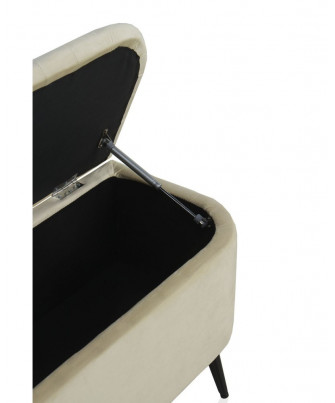 Banqueta Baúl Terciopelo Beige