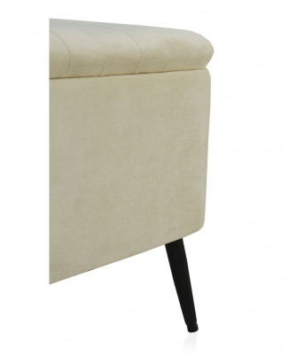 Banqueta Baúl Terciopelo Beige
