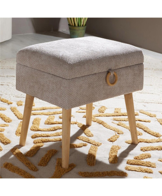 Banqueta Baúl Lukman Chenilla Beige