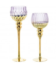 Set 2 Copas Portavelas Cristal