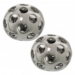 Set 2 Deco Bolas Esencia Plata