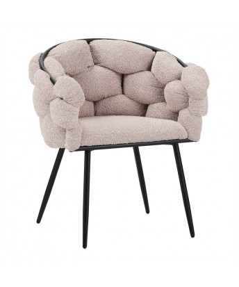 Sillón Laysan Rizo Suave Rosa Pálido