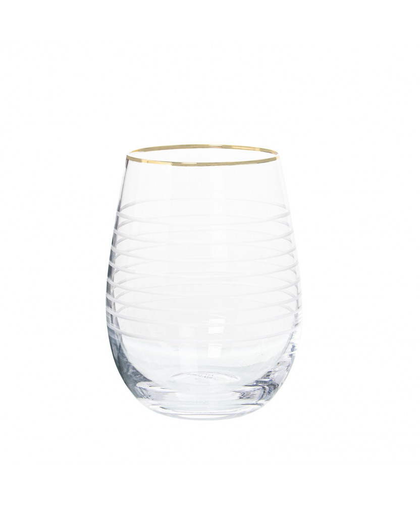 Vasos Cristal 400ml Tallado / Filo Oro