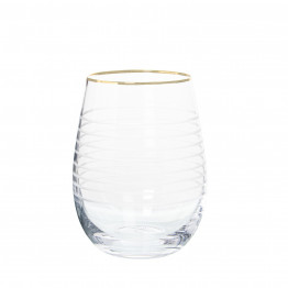 Vasos Cristal 400ml Tallado / Filo Oro