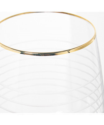 Vasos Cristal 400ml Tallado / Filo Oro