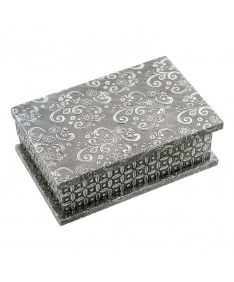 Caja Joyero Arabesco Metal Plata