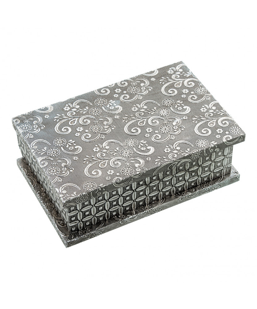 Caja Joyero Arabesco Metal Plata