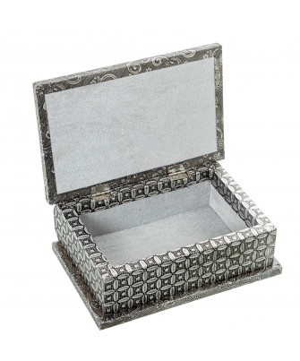Caja Joyero Arabesco Metal Plata