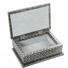 Caja Joyero Arabesco Metal Plata