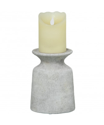 Portavelas Cerámica Blanco Rústico