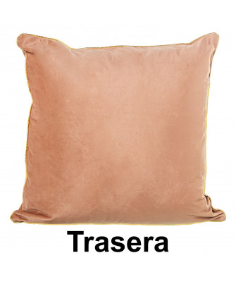 Cojín Lena Terciopelo Marrón/Oro